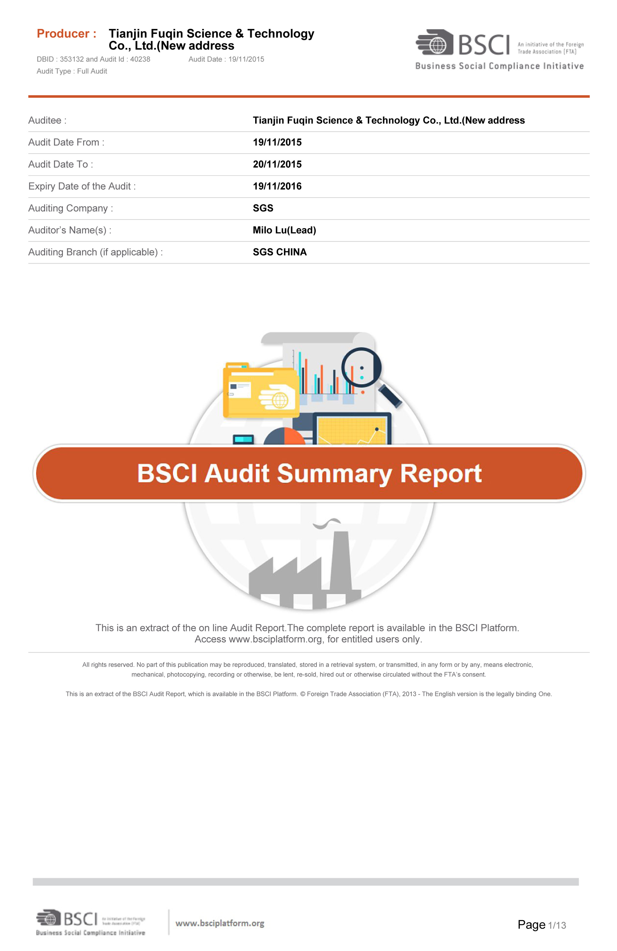 BSCI Report